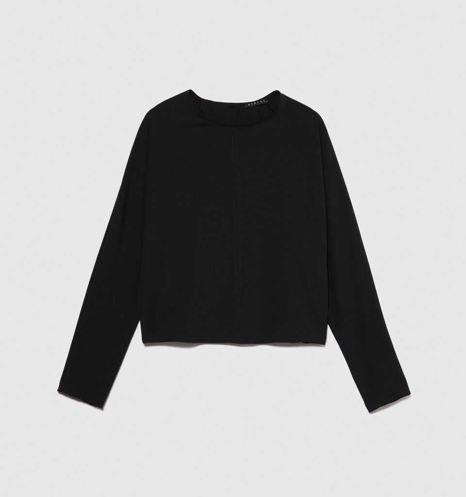 Blouse with crisscross - women's blouses - Black | Sisley image number 6